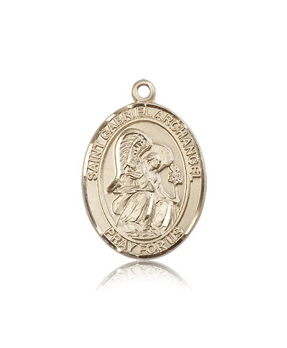 St. Gabriel the Archangel Medal, 14 Karat Gold, Large - 14 KT Yellow Gold