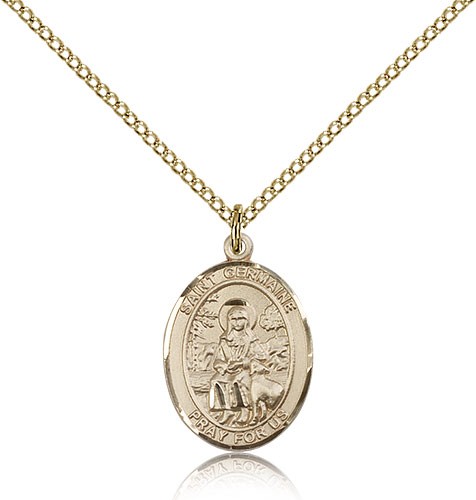 St. Germaine Cousin Medal, Gold Filled, Medium - Gold-tone