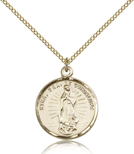 Our Lady of Guadalupe Medal, Gold Filled - Gold-tone