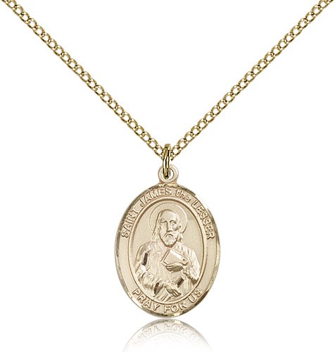 St. James the Lesser Medal, Gold Filled, Medium - Gold-tone