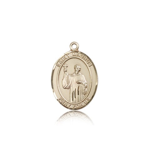 St. Maurus Medal, 14 Karat Gold, Medium - 14 KT Yellow Gold