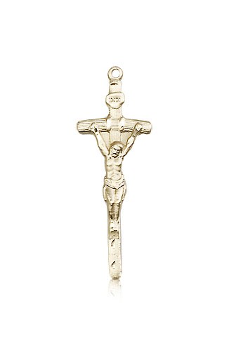 Papal Crucifix Pendant, 14 Karat Gold - 14 KT Yellow Gold