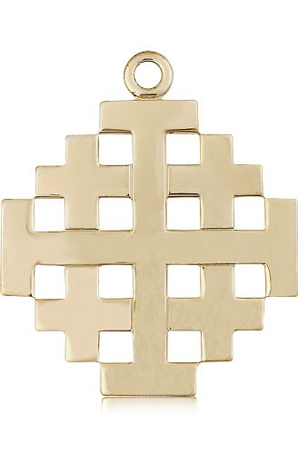 Jerusalem Cross Pendant, 14 Karat Gold - 14 KT Yellow Gold