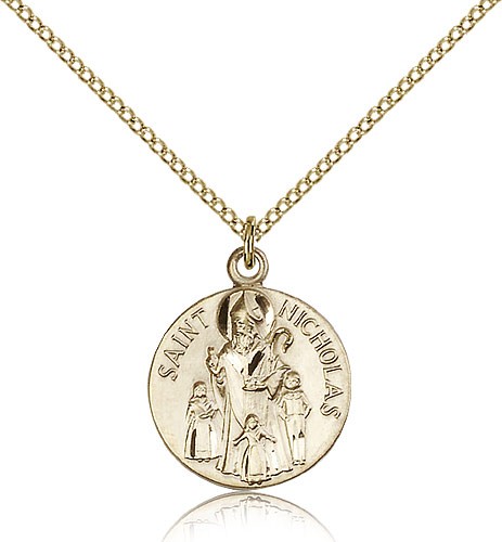 St. Nicholas Medal, Gold Filled - Gold-tone