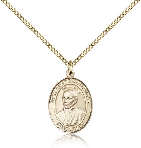 St. Ignatius of Loyola Medal, Gold Filled, Medium - Gold-tone