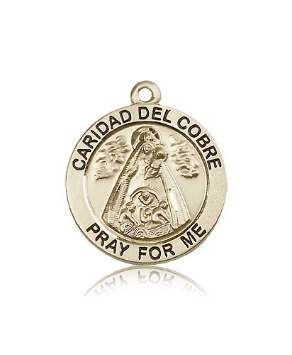 Caridad Del Cobre Medal, 14 Karat Gold - 14 KT Yellow Gold