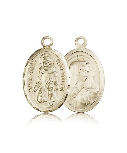 St. Peregrine Medal, 14 Karat Gold - 14 KT Yellow Gold