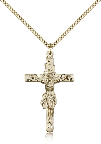 Crucifix Pendant, Gold Filled - Gold-tone