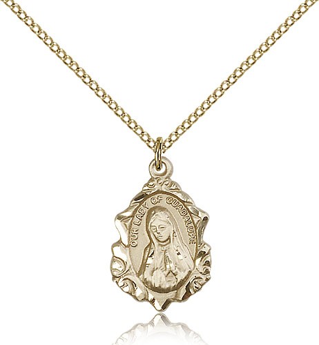 Our Lady of Guadalupe Medal, Gold Filled - Gold-tone