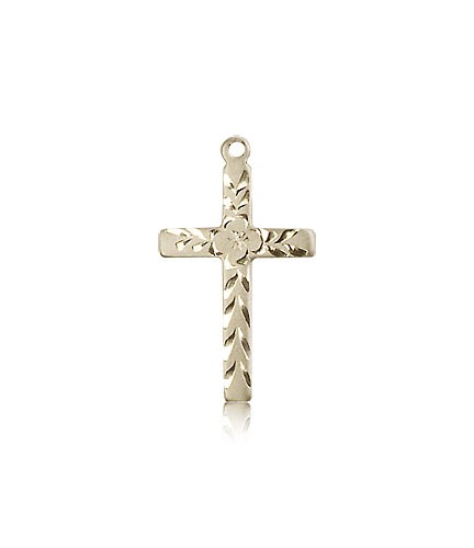 Cross Pendant, 14 Karat Gold - 14 KT Yellow Gold