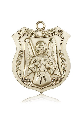 St. Michael the Archangel Medal, 14 Karat Gold - 14 KT Yellow Gold