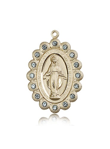 Miraculous Medal, 14 Karat Gold - 14 KT Yellow Gold