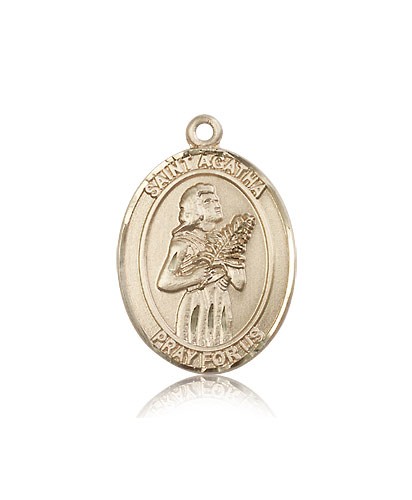 St. Agatha Medal, 14 Karat Gold, Large - 14 KT Yellow Gold