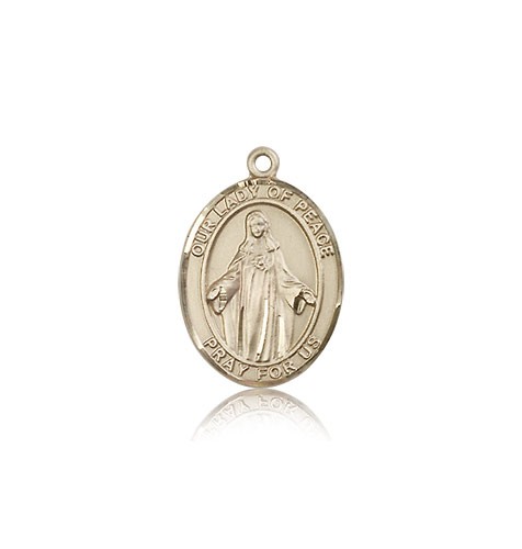 Our Lady of Peace Medal, 14 Karat Gold, Medium - 14 KT Yellow Gold