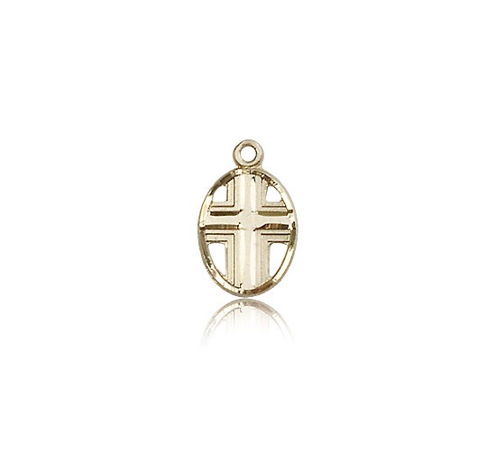 Cross Pendant, 14 Karat Gold - 14 KT Yellow Gold