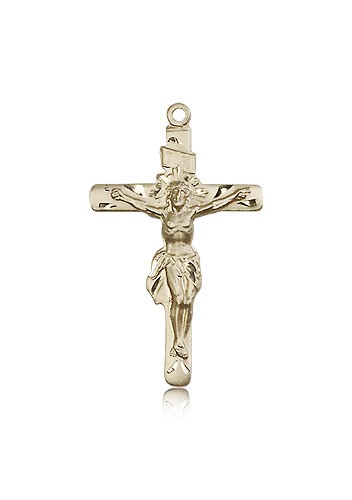 Crucifix Pendant, 14 Karat Gold - 14 KT Yellow Gold