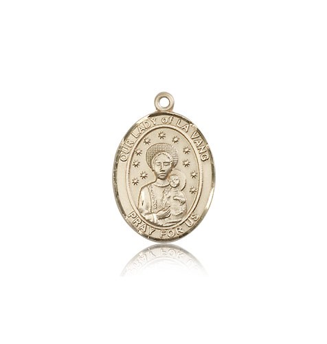 Our Lady of La Vang Medal, 14 Karat Gold, Medium - 14 KT Yellow Gold
