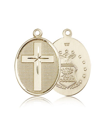 Air Force Cross Pendant, 14 Karat Gold - 14 KT Yellow Gold