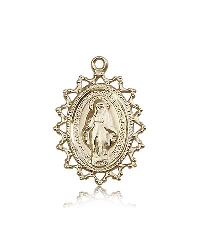 Miraculous Medal, 14 Karat Gold - 14 KT Yellow Gold