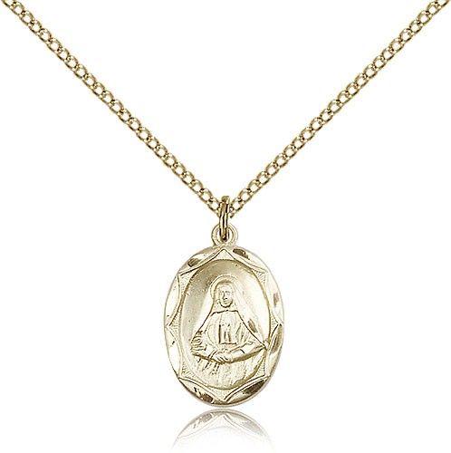 St. Frances Cabrini Medal, Gold Filled - Gold-tone