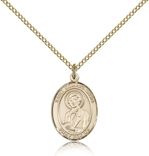 St. Dominic Savio Medal, Gold Filled, Medium - Gold-tone
