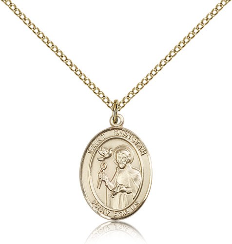 St. Dunstan Medal, Gold Filled, Medium - Gold-tone