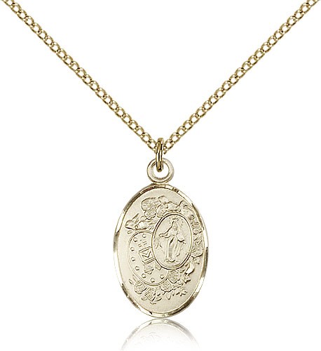 Miraculous Medal, Gold Filled - Gold-tone