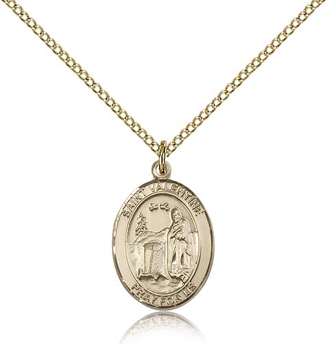 St. Valentine of Rome Medal, Gold Filled, Medium - Gold-tone