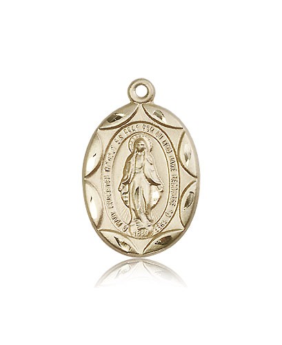 Miraculous Medal, 14 Karat Gold - 14 KT Yellow Gold