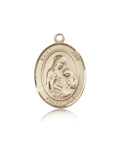 St. Ann Medal, 14 Karat Gold, Large - 14 KT Yellow Gold