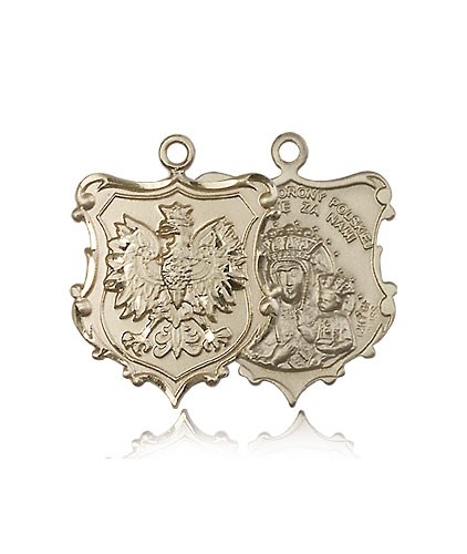 Our Lady of Czestochowa Medal, 14 Karat Gold - 14 KT Yellow Gold