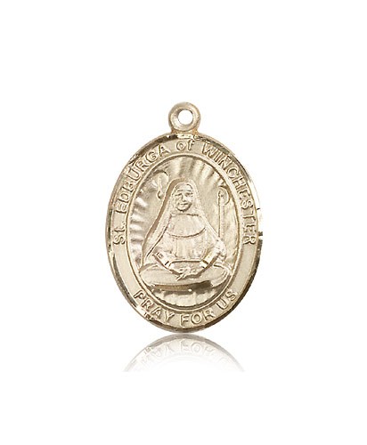 St. Edburga of Winchester Medal, 14 Karat Gold, Large - 14 KT Yellow Gold