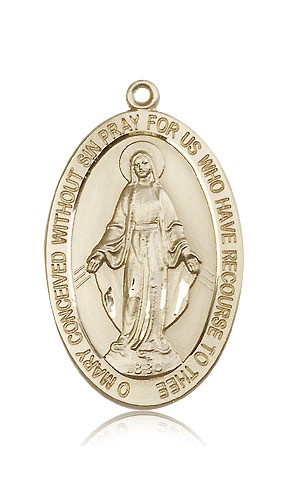 Miraculous Medal, 14 Karat Gold - 14 KT Yellow Gold