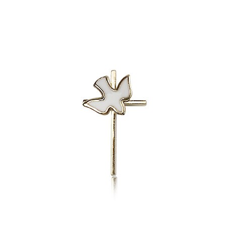 Holy Sprit Cross Pendant, 14 Karat Gold - 14 KT Yellow Gold