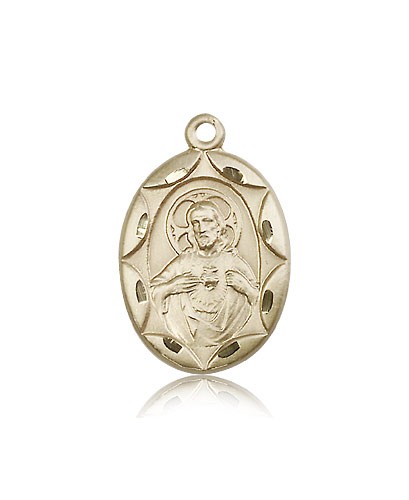 Scapular Medal, 14 Karat Gold - 14 KT Yellow Gold