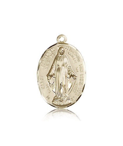 Immaculate Conception Medal, 14 Karat Gold - 14 KT Yellow Gold