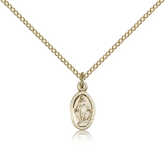 Miraculous Medal, Gold Filled - Gold-tone