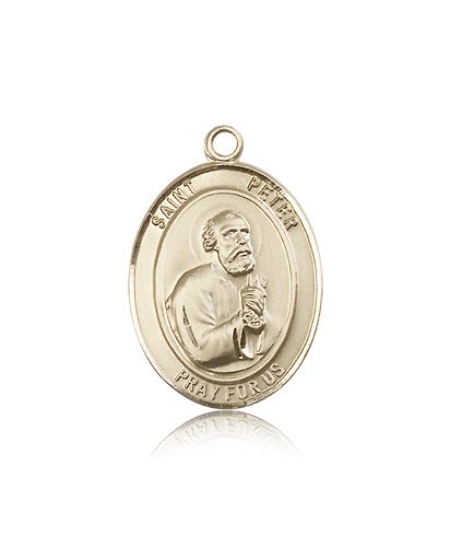 St. Peter the Apostle Medal, 14 Karat Gold, Large - 14 KT Yellow Gold