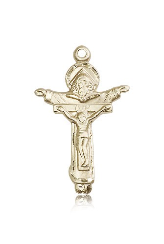 Trinity Crucifix Pendant, 14 Karat Gold - 14 KT Yellow Gold