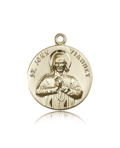 St. John Vianney Medal, 14 Karat Gold - 14 KT Yellow Gold