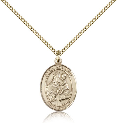 St. Anthony of Padua Medal, Gold Filled, Medium - Gold-tone