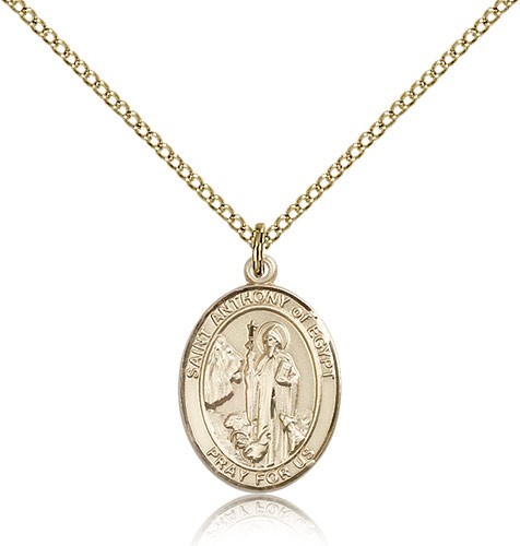 St. Anthony of Egypt Medal, Gold Filled, Medium - Gold-tone
