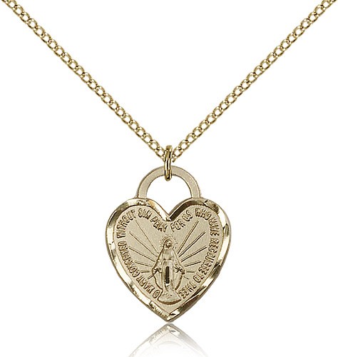 Miraculous Heart Medal, Gold Filled - Gold-tone