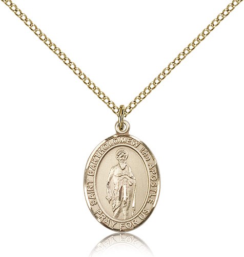 St. Bartholomew the Apostle Medal, Gold Filled, Medium - Gold-tone