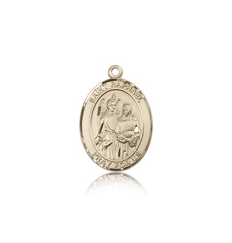 St. Raphael the Archangel Medal, 14 Karat Gold, Medium - 14 KT Yellow Gold