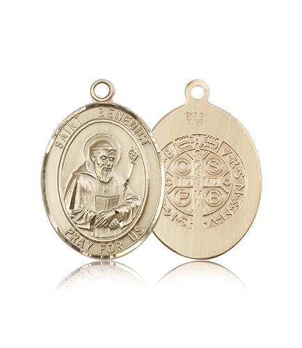 St. Benedict Medal, 14 Karat Gold, Large - 14 KT Yellow Gold
