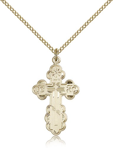 St. Olga Cross Pendant, Gold Filled - Gold-tone