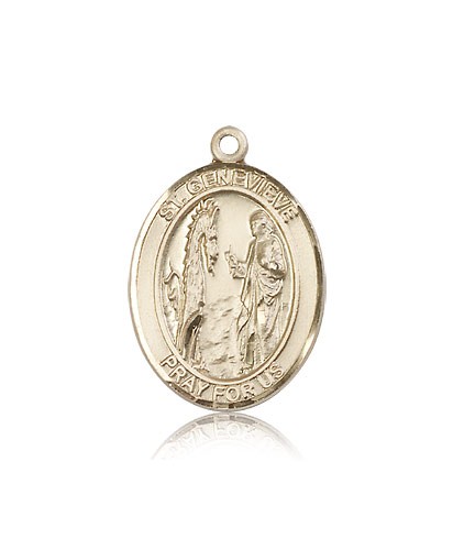 St. Genevieve Medal, 14 Karat Gold, Large - 14 KT Yellow Gold