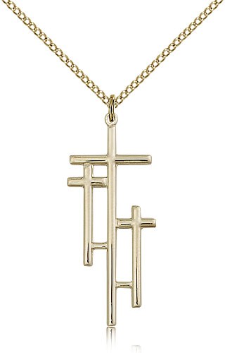 Cross Pendant, Gold Filled - Gold-tone