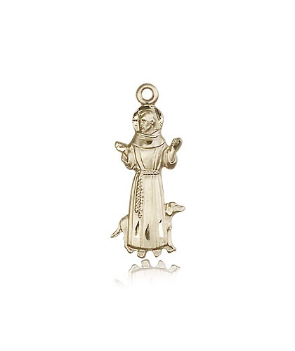 St. Francis Medal, 14 Karat Gold - 14 KT Yellow Gold